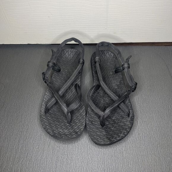 Women’s 6 Academy Black Wedge Strappy Water Sport Sandals Adjustable Strap - Picture 1 of 7
